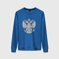 Свитшот хлопковый женский Герб России, цвет: синий
