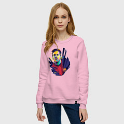 Свитшот хлопковый женский Messi Art, цвет: светло-розовый — фото 2