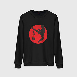Свитшот хлопковый женский Jiu Jitsu, цвет: черный