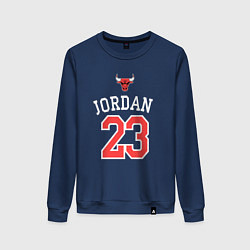Свитшот хлопковый женский Jordan 23, цвет: тёмно-синий
