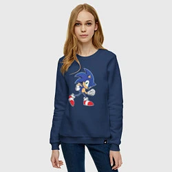 Свитшот хлопковый женский Sonic the Hedgehog, цвет: тёмно-синий — фото 2