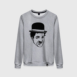 Свитшот хлопковый женский Чарли Чаплин, цвет: меланж