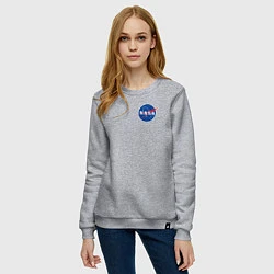 Свитшот хлопковый женский NASA, цвет: меланж — фото 2