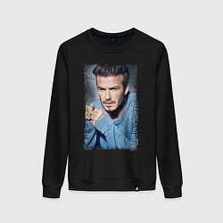 Свитшот хлопковый женский David Beckham: Portrait, цвет: черный