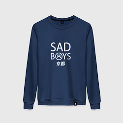 Свитшот хлопковый женский SAD BOYS, цвет: тёмно-синий