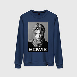 Свитшот хлопковый женский Bowie Legend, цвет: тёмно-синий