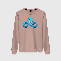 Свитшот хлопковый женский Cloud9 Foil Металлический эффект, цвет: пыльно-розовый