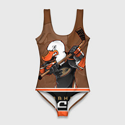 Купальник-боди 3D женский Anaheim Ducks, цвет: 3D-принт