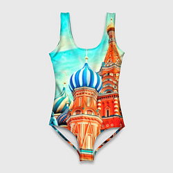 Купальник-боди 3D женский Blue Kremlin, цвет: 3D-принт