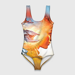 Купальник-боди 3D женский HZD 3, цвет: 3D-принт