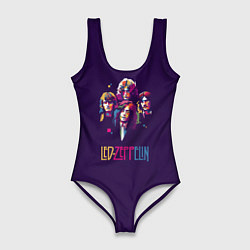 Купальник-боди 3D женский Led Zeppelin Color, цвет: 3D-принт