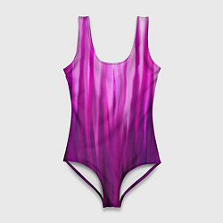Купальник-боди 3D женский Фиолетово-черные краски, цвет: 3D-принт