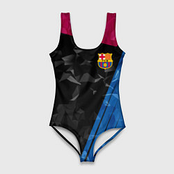 Купальник-боди 3D женский FC Barcelona: Abstract, цвет: 3D-принт
