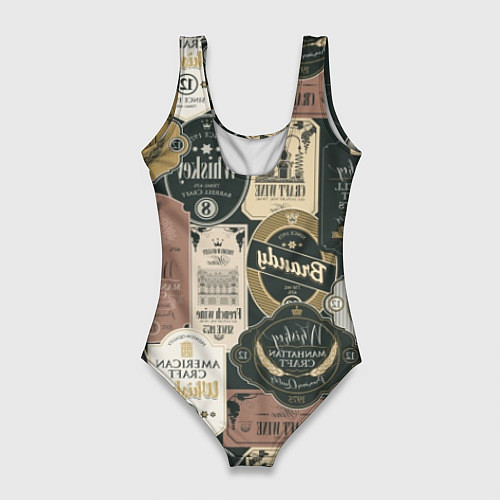 Женский купальник-боди Этикетки мира Виски / 3D-принт – фото 2