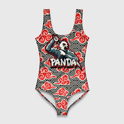 Женский купальник-боди Панда-ниндзя