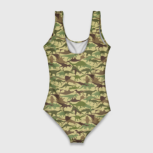 Женский купальник-боди Динозавры камуфляж / 3D-принт – фото 2