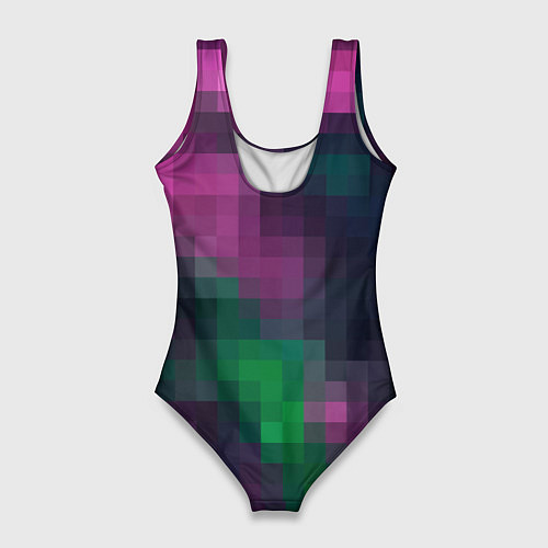 Женский купальник-боди Разноцветный геометрический уз / 3D-принт – фото 2