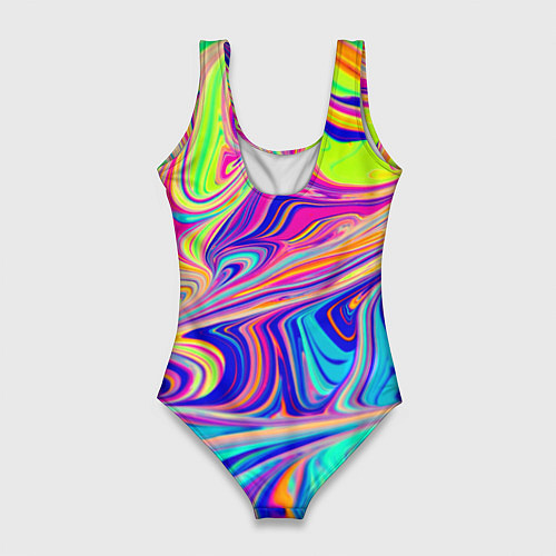Женский купальник-боди Аномально яркие цветные разводы / 3D-принт – фото 2