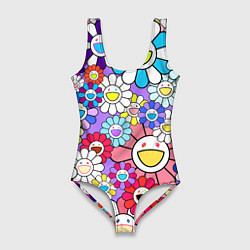Женский купальник-боди Цветы Takashi Murakami