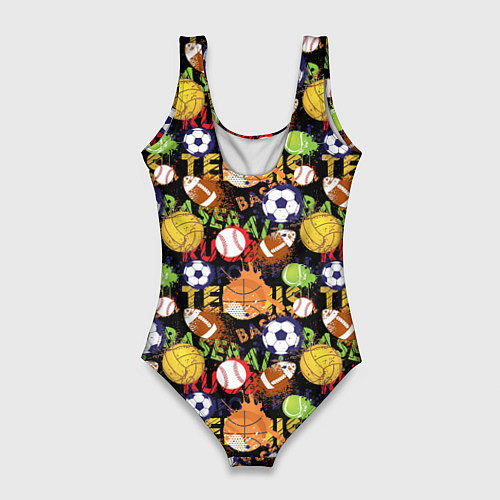 Женский купальник-боди Разные Спортивные Мячи / 3D-принт – фото 2