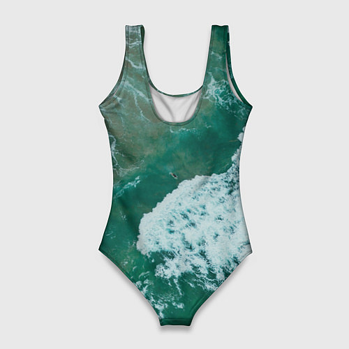 Женский купальник-боди Морская пена / 3D-принт – фото 2