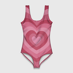 Купальник-боди 3D женский Сердца LOVE, цвет: 3D-принт