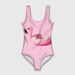 Купальник-боди 3D женский Flamingos Розовый фламинго, цвет: 3D-принт