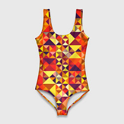 Женский купальник-боди Камуфляж спортивный Призма - закат