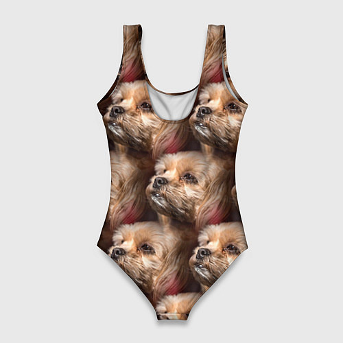 Женский купальник-боди Мордочка песика / 3D-принт – фото 2