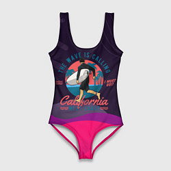 Купальник-боди 3D женский Серфинг и лето, цвет: 3D-принт