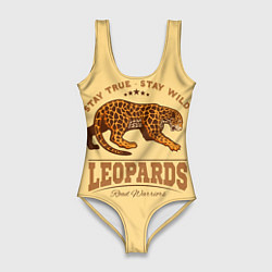 Купальник-боди 3D женский ЛЕОПАРД - LEOPARDS, цвет: 3D-принт