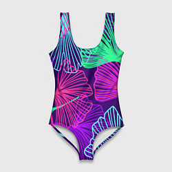 Купальник-боди 3D женский Neon color pattern Fashion 2023, цвет: 3D-принт