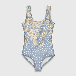 Женский купальник-боди Кружево и горошек