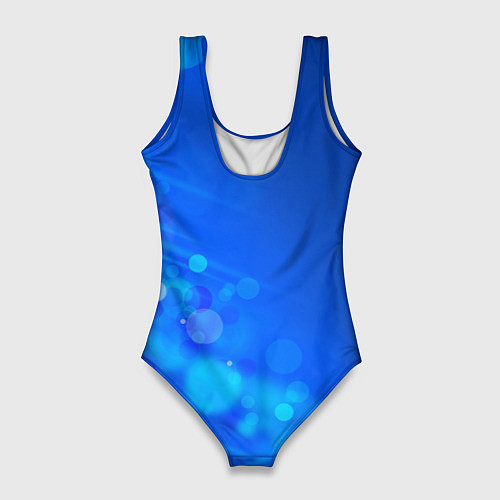 Женский купальник-боди Блики на синем фоне / 3D-принт – фото 2