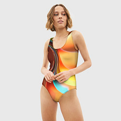 Купальник-боди 3D женский Солнце из бумаги, цвет: 3D-принт — фото 2