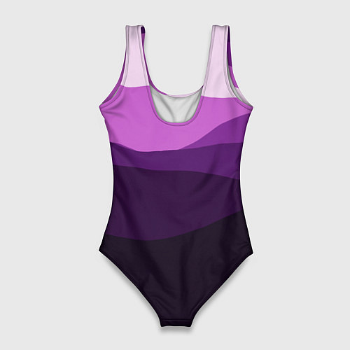 Женский купальник-боди Фиолетовый градиент горы абстракция / 3D-принт – фото 2