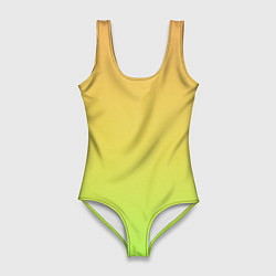 Купальник-боди 3D женский GRADIEND YELLOW-GREEN, цвет: 3D-принт