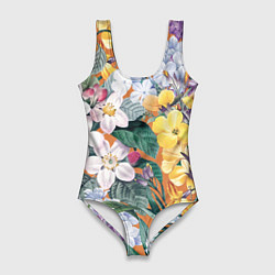 Женский купальник-боди Цветы Красочный Лакфиоль