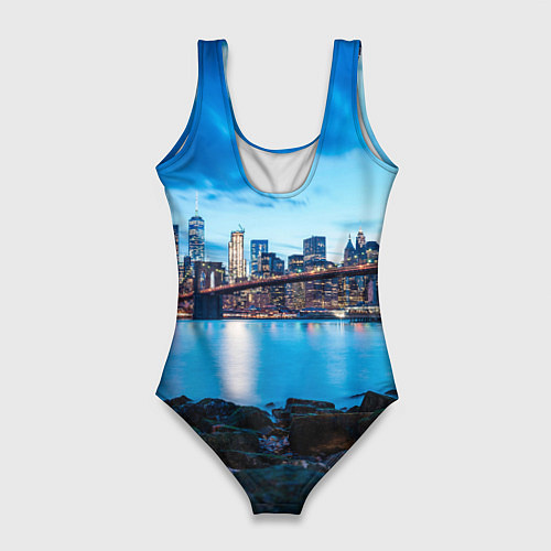 Женский купальник-боди Закат в мегаполисе / 3D-принт – фото 2