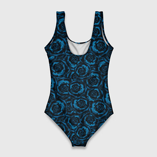 Женский купальник-боди Синие розы-цветочный узор / 3D-принт – фото 2