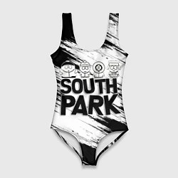 Купальник-боди 3D женский Южный парк - персонажи и логотип South Park, цвет: 3D-принт