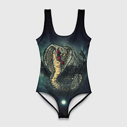 Купальник-боди 3D женский Большая ядовитая змея, цвет: 3D-принт