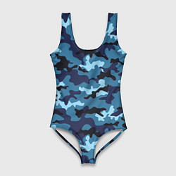 Женский купальник-боди Камуфляж Тёмно-Синий Camouflage Dark-Blue