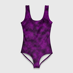 Купальник-боди 3D женский Черно-пурпурная облачность, цвет: 3D-принт