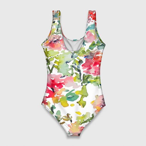 Женский купальник-боди Floral pattern Watercolour Summer / 3D-принт – фото 2