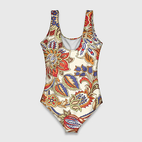 Женский купальник-боди Цветочный винтажный орнамент / 3D-принт – фото 2