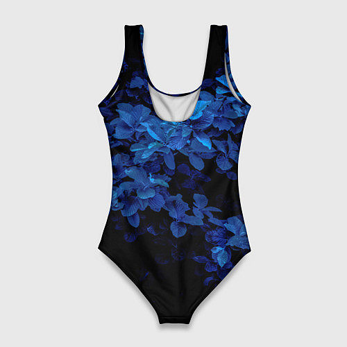 Женский купальник-боди BLUE FLOWERS Синие цветы / 3D-принт – фото 2