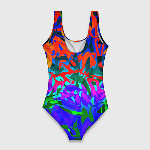 Женский купальник-боди Game time Абстрактный пятнистый узор / 3D-принт – фото 2