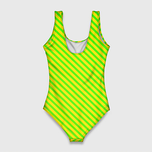 Женский купальник-боди Кислотный зеленый стиль / 3D-принт – фото 2