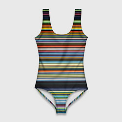Женский купальник-боди Абстрактное множество разноцветных линий